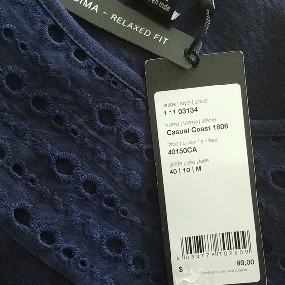 NWT "OLSEN" top, Size M, dark blue color - Picture 7 of 9